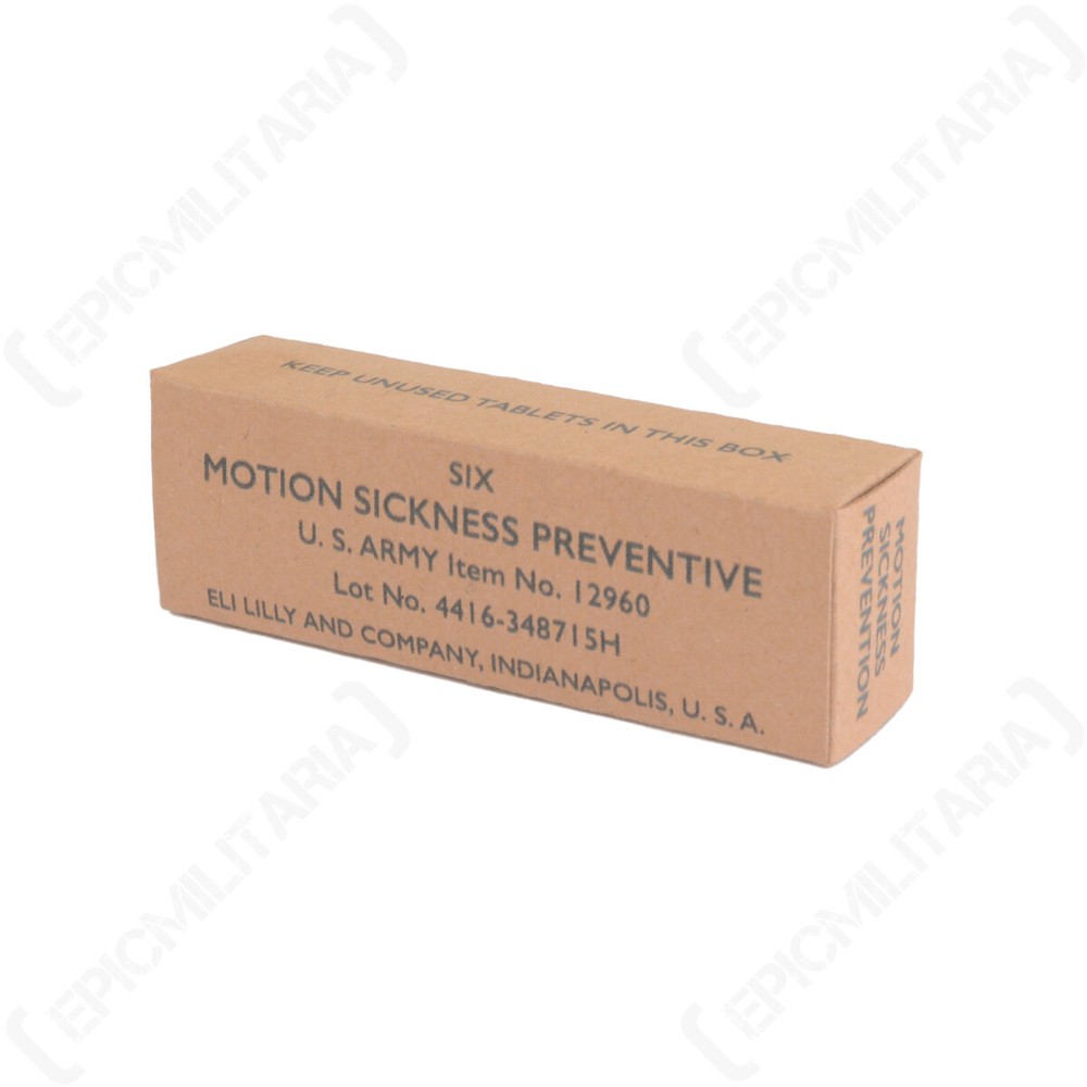 Reproduction WW2 US Motion Sickness Tablets Box - Empty Pocket Litter
