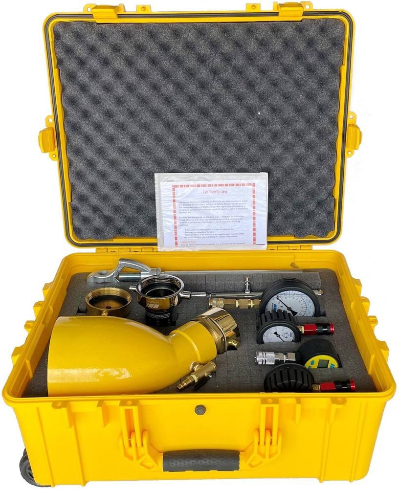 2-1/2" NST Hydrant Flow Test Kit In a Wheeled Case & digital gauge