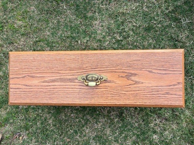 VINTAGE BRASS SAUDER CHIPPENDALE DRAWER PULL, CERAMIC BEAD, CP-3145