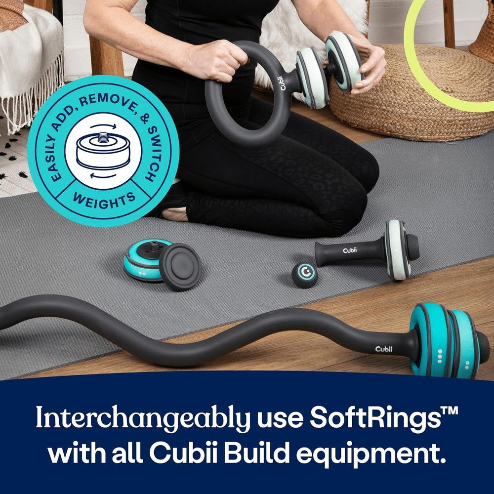 Adjustable Kettlebell Set - Includes Two Cubii SoftRings Removable Soft Weights