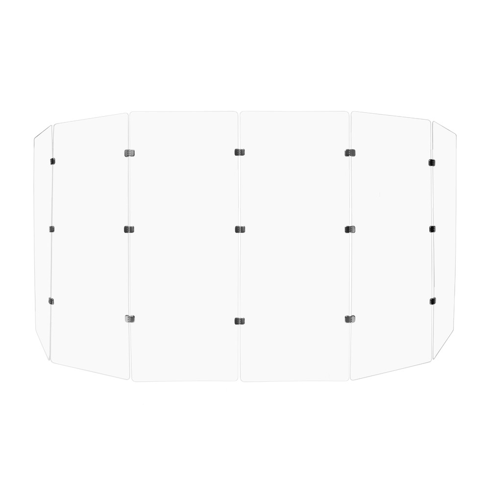 Six Panel Drum Shield 2ftX5ft / 5ft Tall Chrome