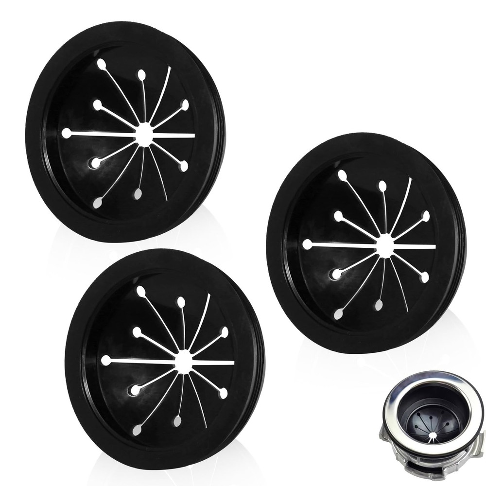 AxiyanX Kitchen Garbage Disposal Rubber Drain Insert,3pcs Black