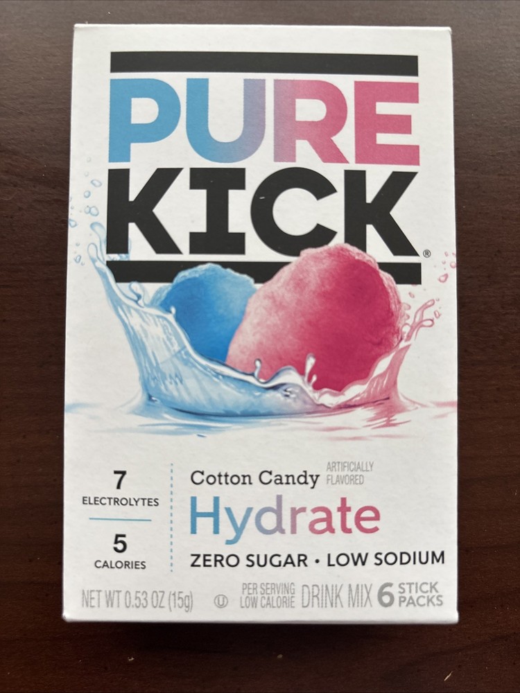 2 Cotton Candy Drink Mix Zero Sugar Singles Go Pure Kick