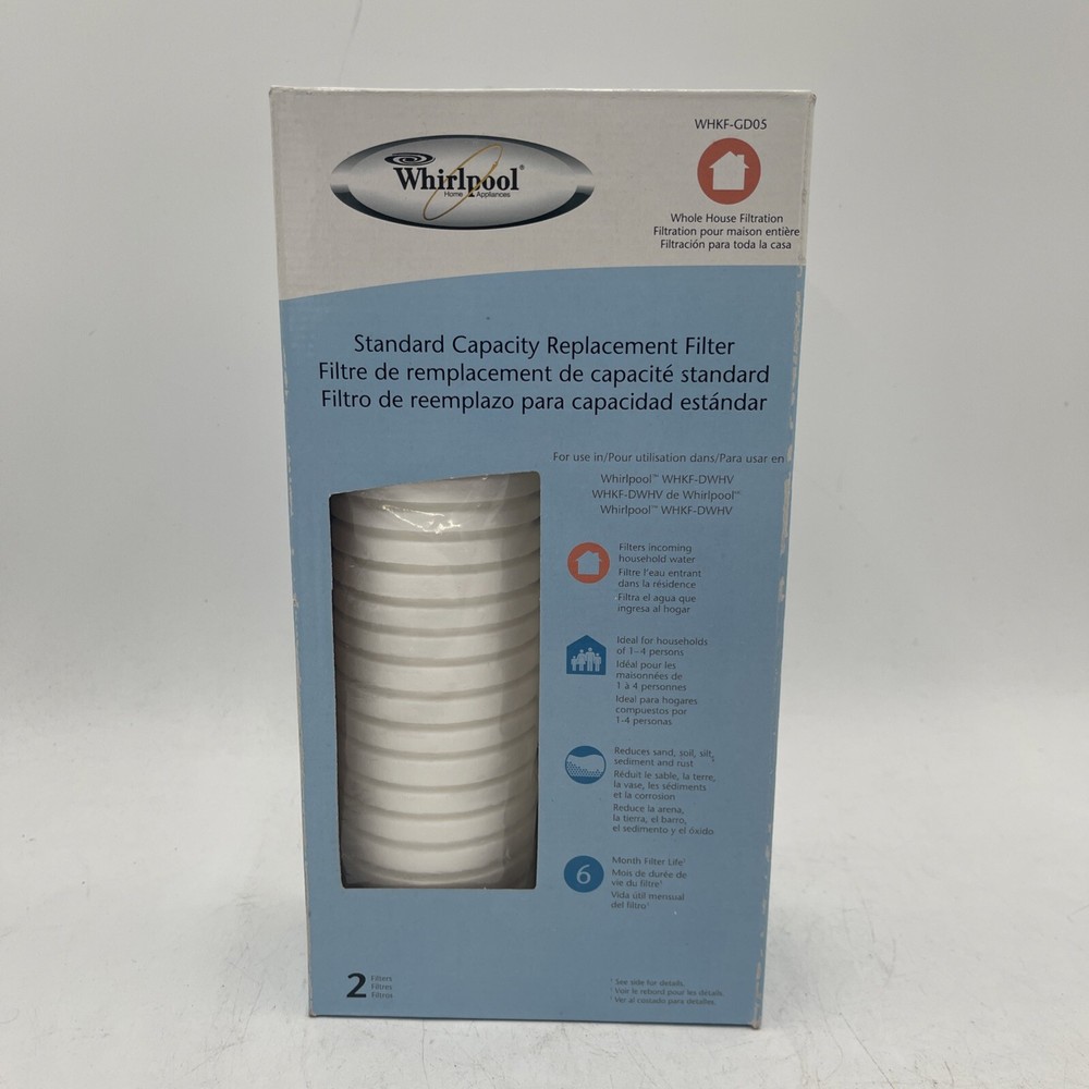 OEM Whirlpool WHKF-GD05 2 Pack Standard Capacity Whole House Filtration Filters