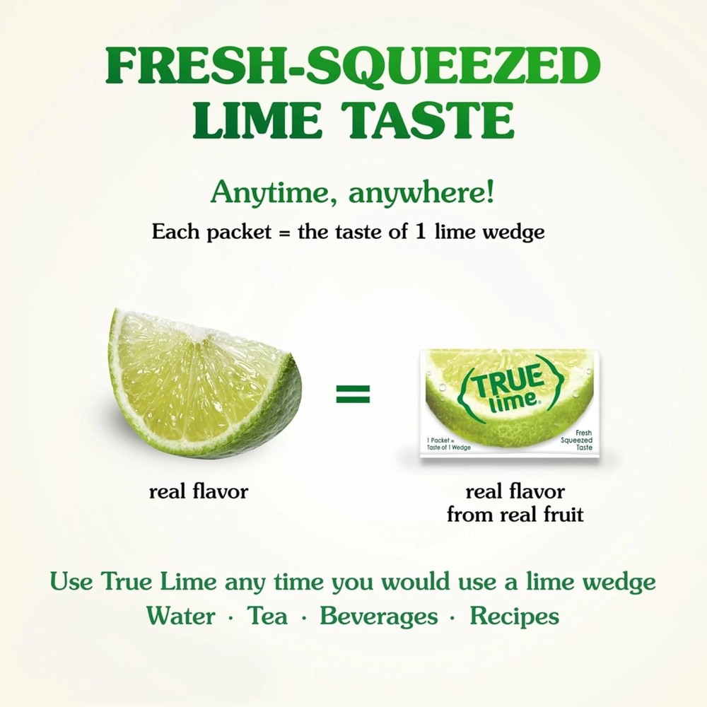 TRUE LIME Water Enhancer Bulk Dispenser Pack 100 Packets | Zero Calorie