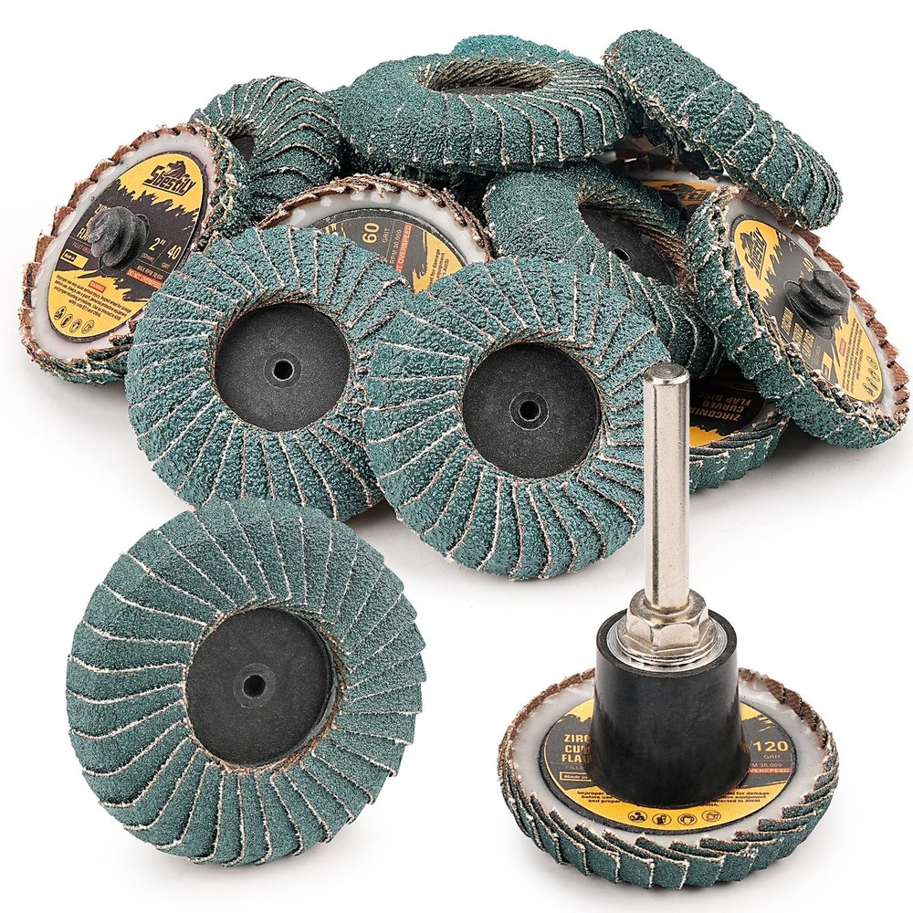 12PCS Mixed Curved Flap Disc 2 Inch Roll Lock Quick Change Sanding Discs 1pcs...