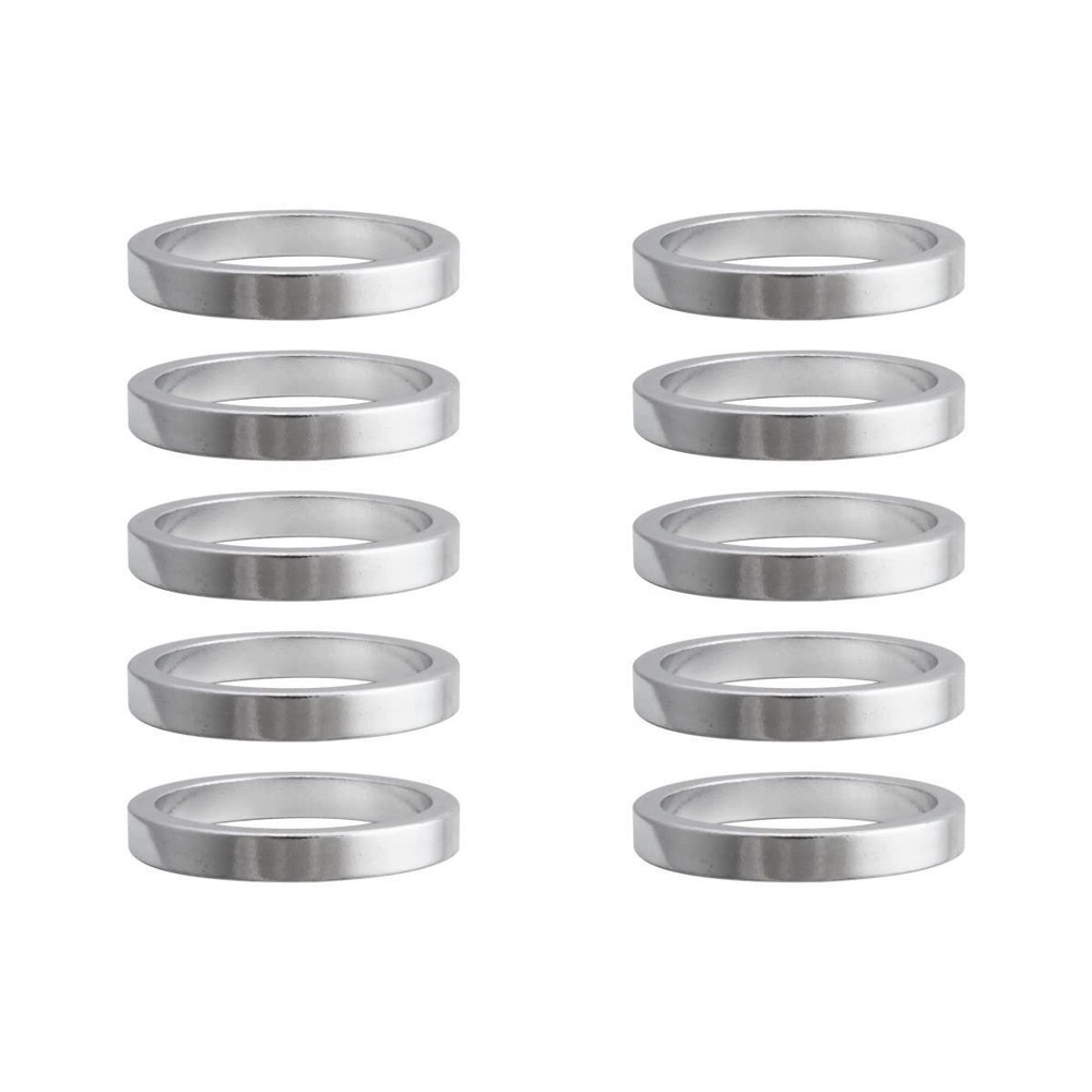 Origin8 Headset Spacers, 5mm x 1-1/8", Silver