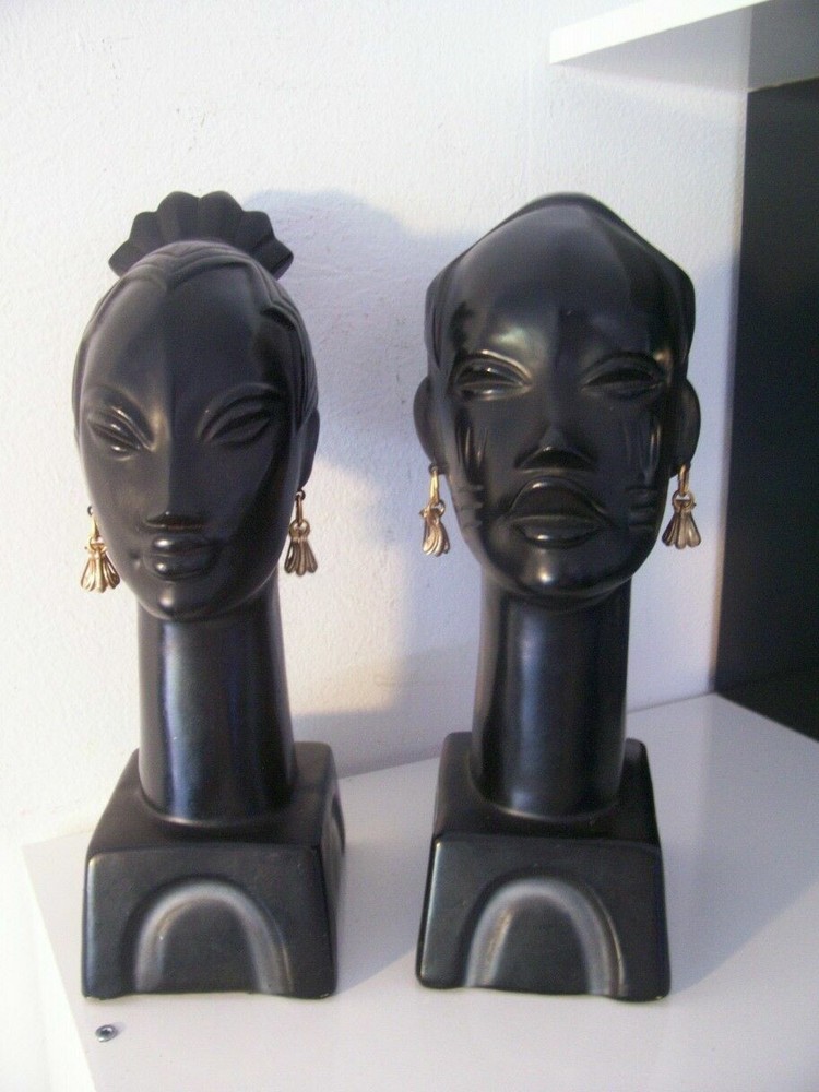 Pagliai Ceramic Head Ancient Signed. Africa