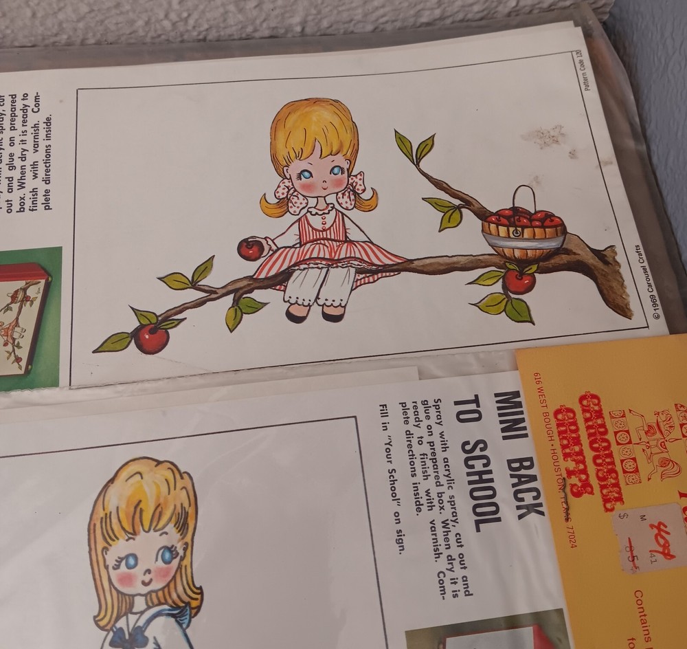 1969 Paint'n Paste Patterns By Jean 4 Different Patterns. Never Opened.