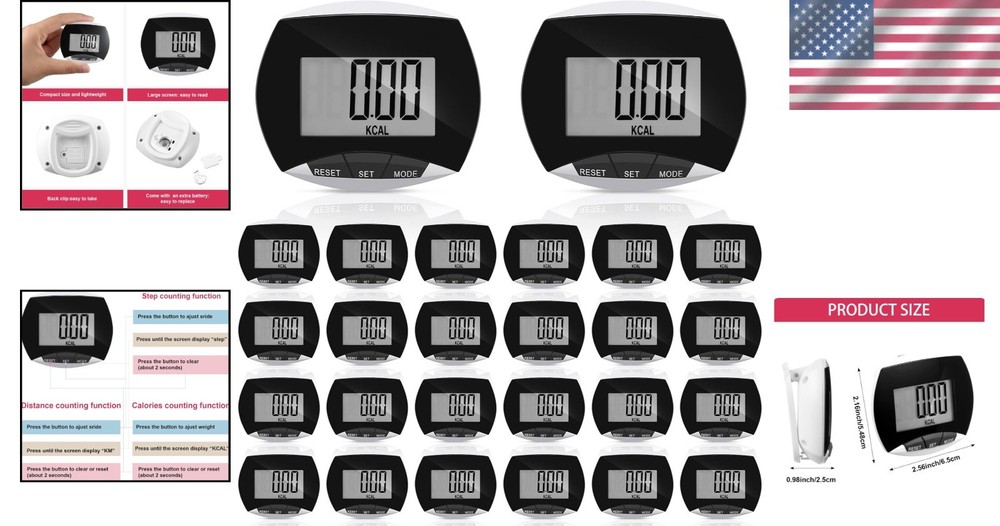 Portable Pedometer with Large LCD Screen