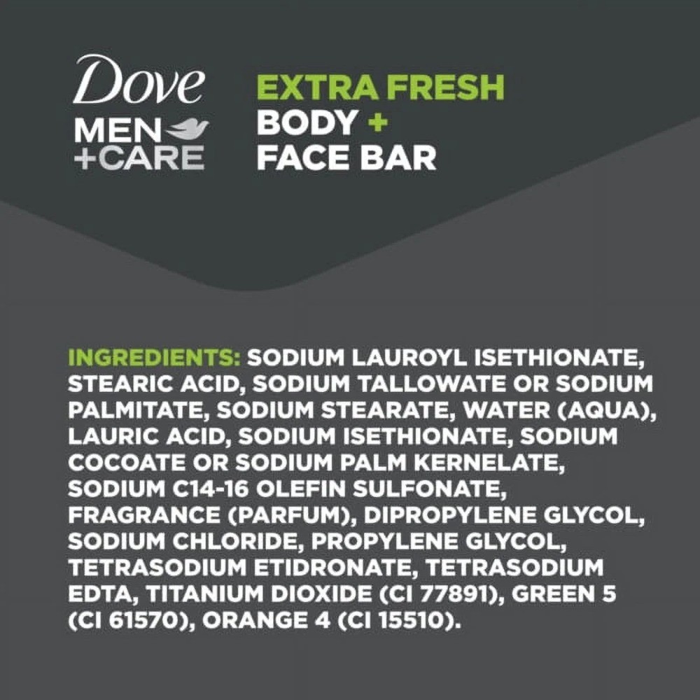 (8 pack) Body + Face Bar Invigorating Formula, Extra Fresh, 3.75 oz 2 Bars