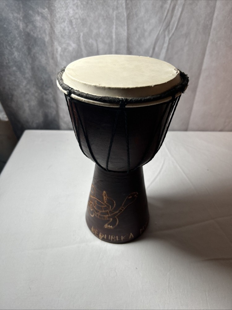 Small Handcrafted Wood Djembe Drum  10”
