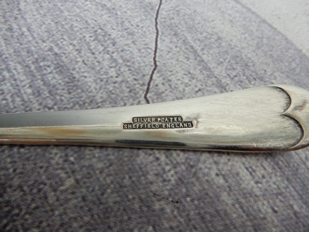 Vintage Sheffield England Serving Set Silver Plated Salad Spoon & Fork 9.5"