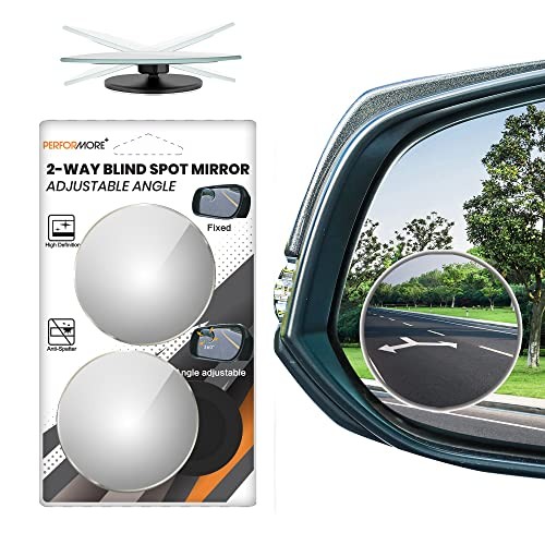 2 Pack of Blind Spot Car Mirrors, 2 Inch Round Adjustable HD Adjustable/Fixed