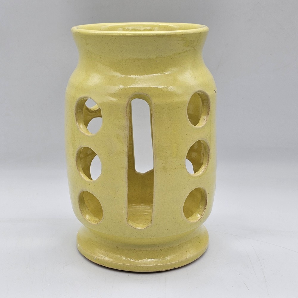 Evans Pottery Arden NC Punched Candle Holder MCM