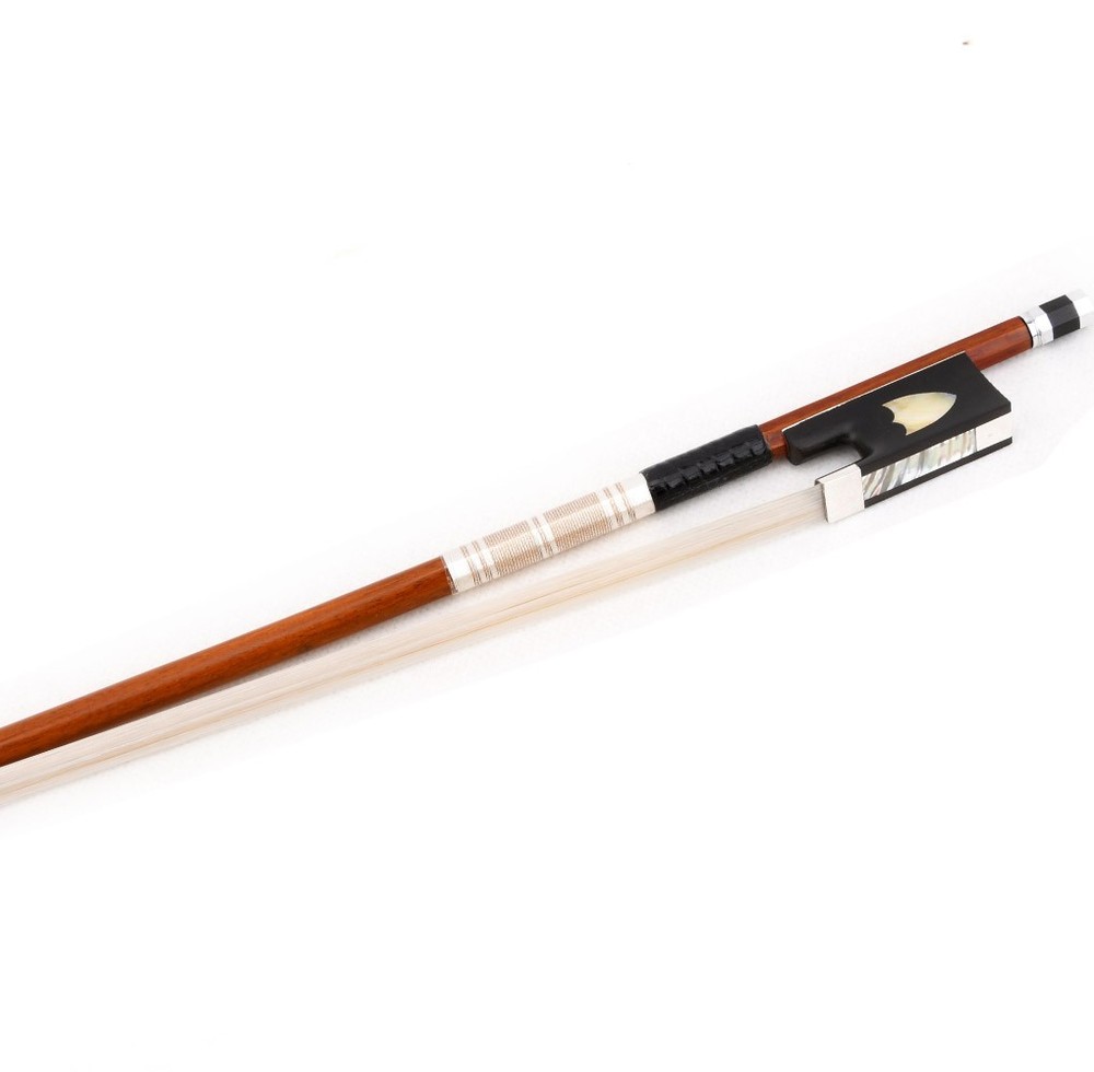 Master Pernambuco Violin Bow 4/4 D.PECCATTE Copy Ebony Shield Frog Silver Stiff