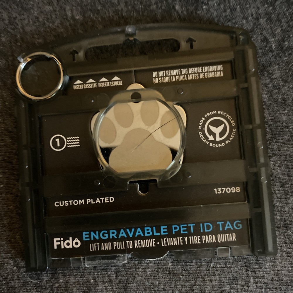 Fido Engrave Pet ID Tag Silver Paw