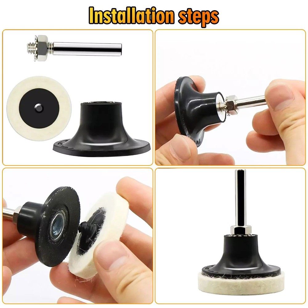 Wool Pads Disc Pad Holder Compatible For various polishing and buffing tasks