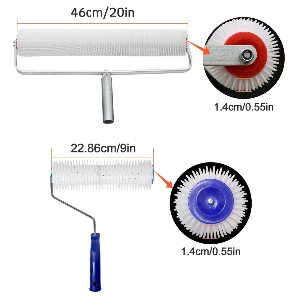 Self-Leveling Cement Tool Kit, Epoxy Floor Kit, Spiked Roller, Paint Roller, ...