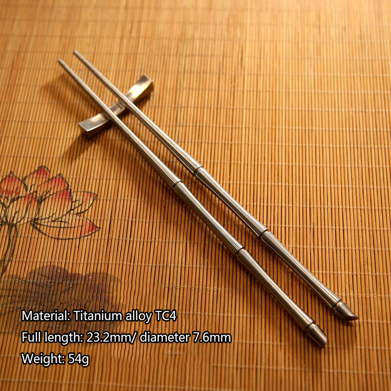 TC4 titanium alloy chopsticks non-slip Split type Solid chopsticks with Rest