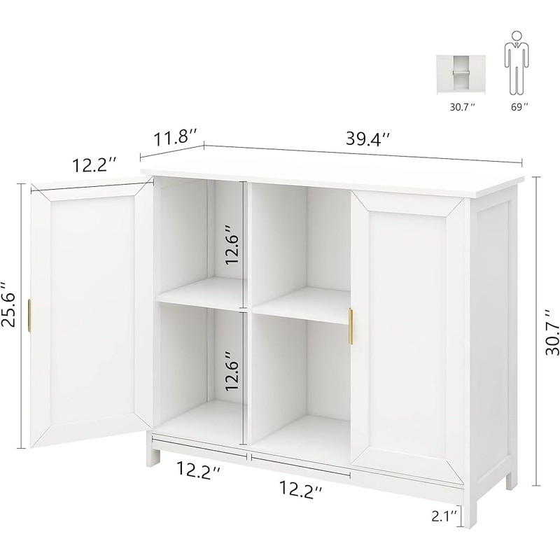 Narrow Storage Cabinet Entryway Console Buffet Easy Assembly Durable Design New