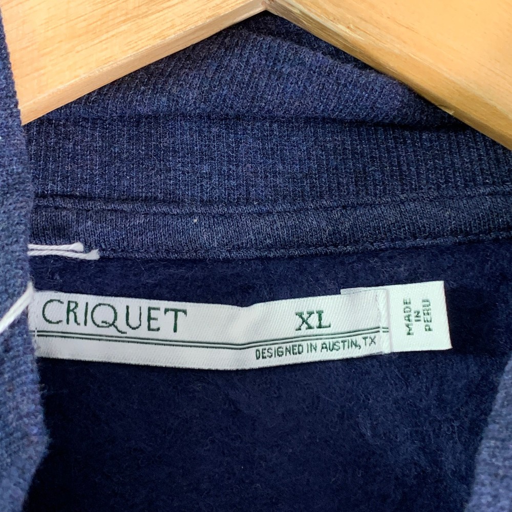 Criquet Quarter Zip Men Extra Large Blue 1/4 Zip Fleece Lined Pullover