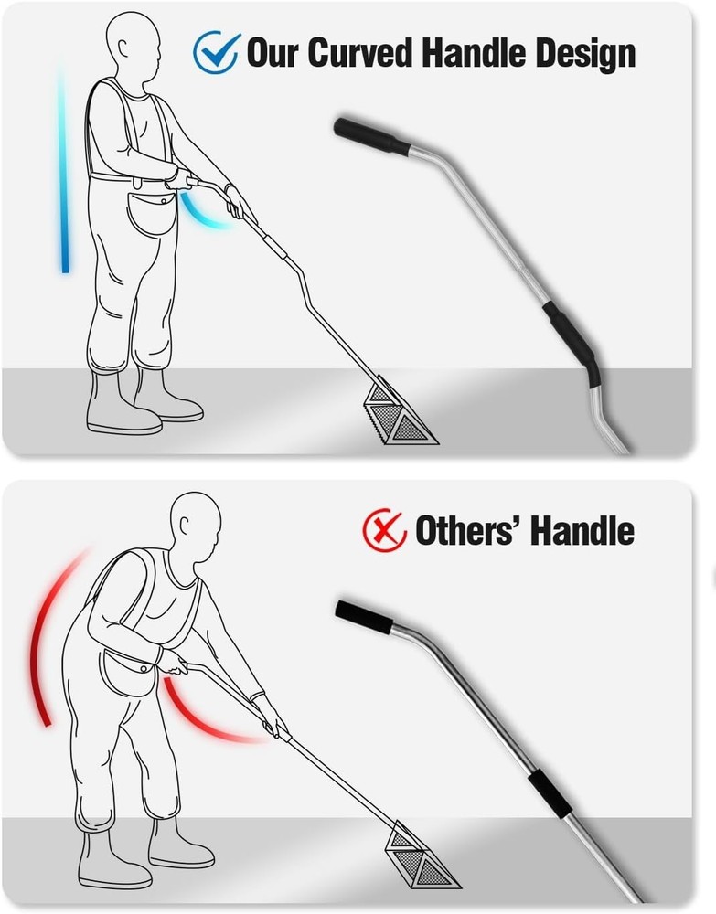 Sand Flea Rake,16-Inches Wide Basket, 52” Long Strong Assembly Handle, Sharp ...