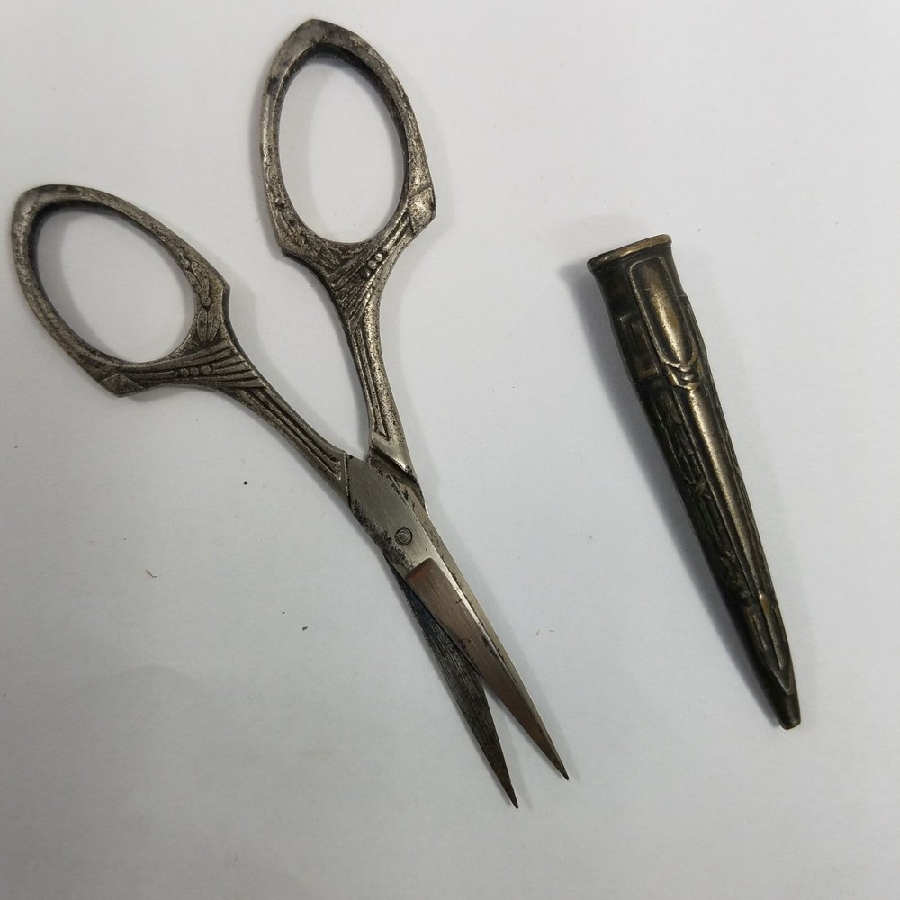 Vtg G & S Graef & Schmidt Scissors Snips Under 4" Germany Unmatched Wasa Sheath