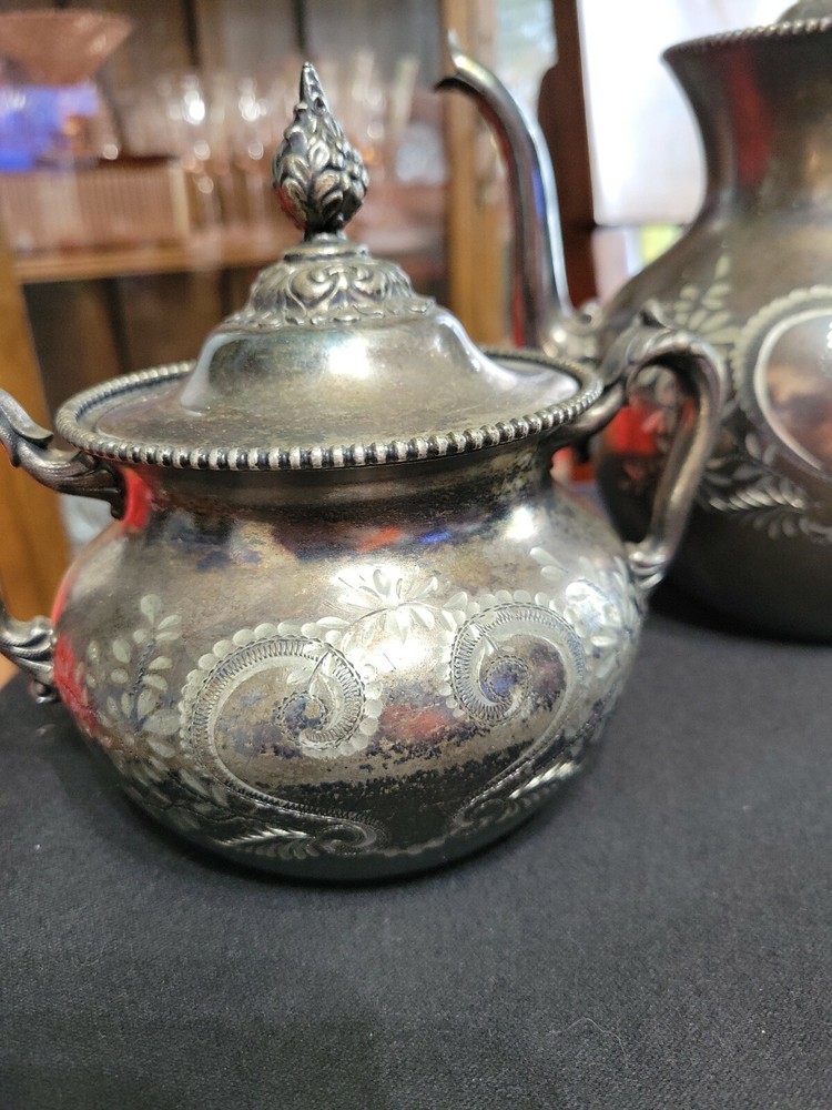 Vintage Victor Silver Co. Tea Set (as is)