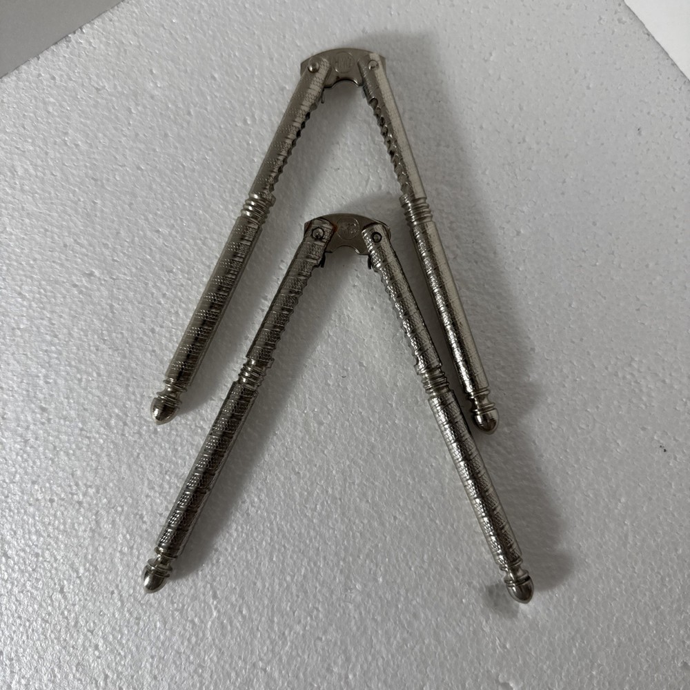 Vintage Pair HMQ Nutcracker Nut Cracker Silver Metal 5"