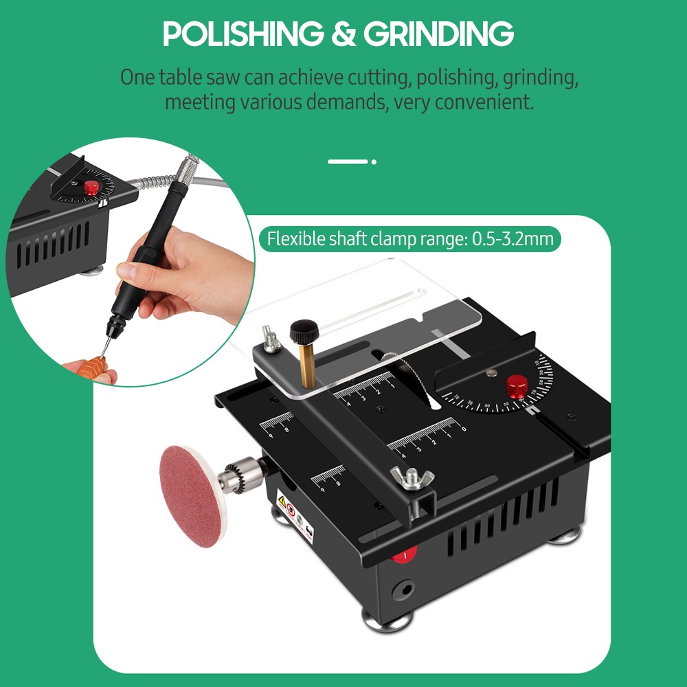Multifunctional Mini Table Saw Speed Angle Adjustable for Wood Plastic Cutting