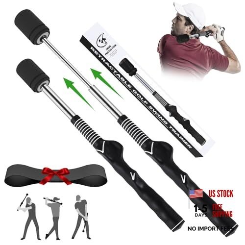 Golf Swing Training Aid, Retractable Golf Grip Trainer for Golf Right