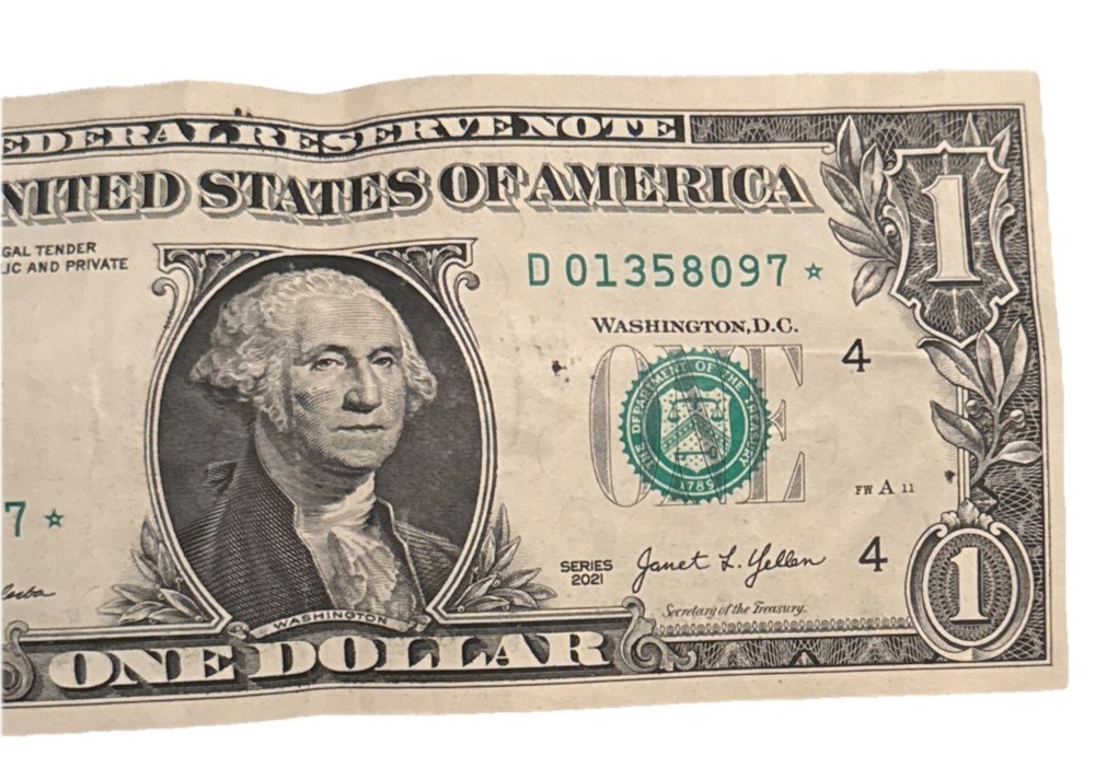 Billete D 1 Dólares Con Error