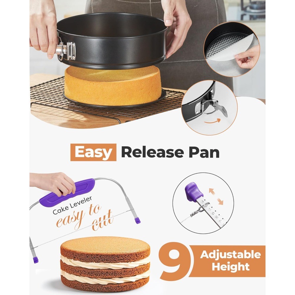 700PCS Cake Decorating Kit with Springform Pans, Turntable and Tips