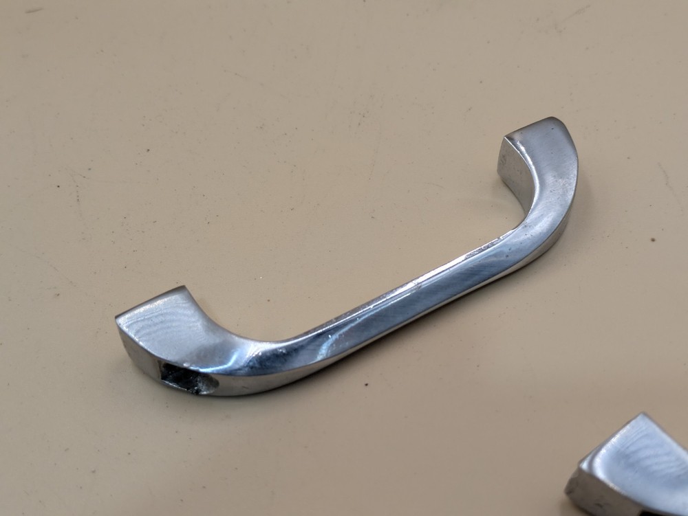 Pair Vintage Surrey Ware Mid Century Kitchen Cabinet Drawer Pull Handle Chrome