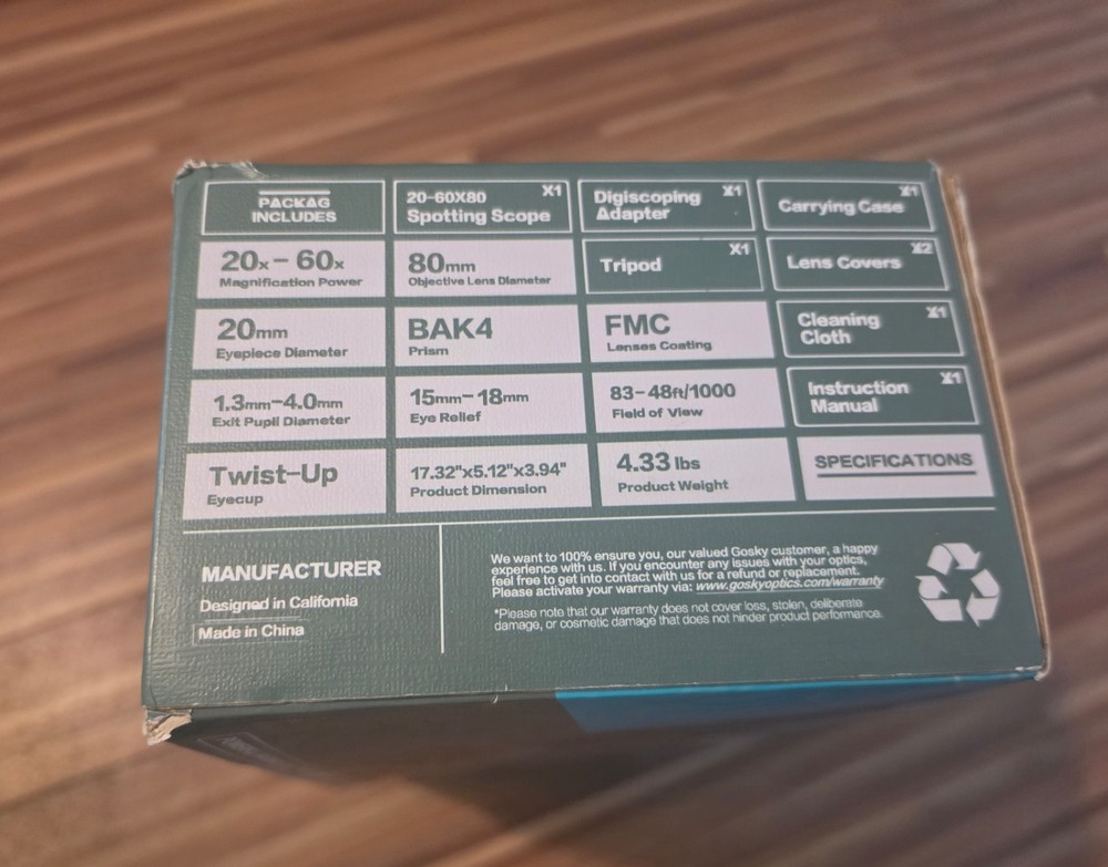 GoSky Spotting scope 20 - 60x80