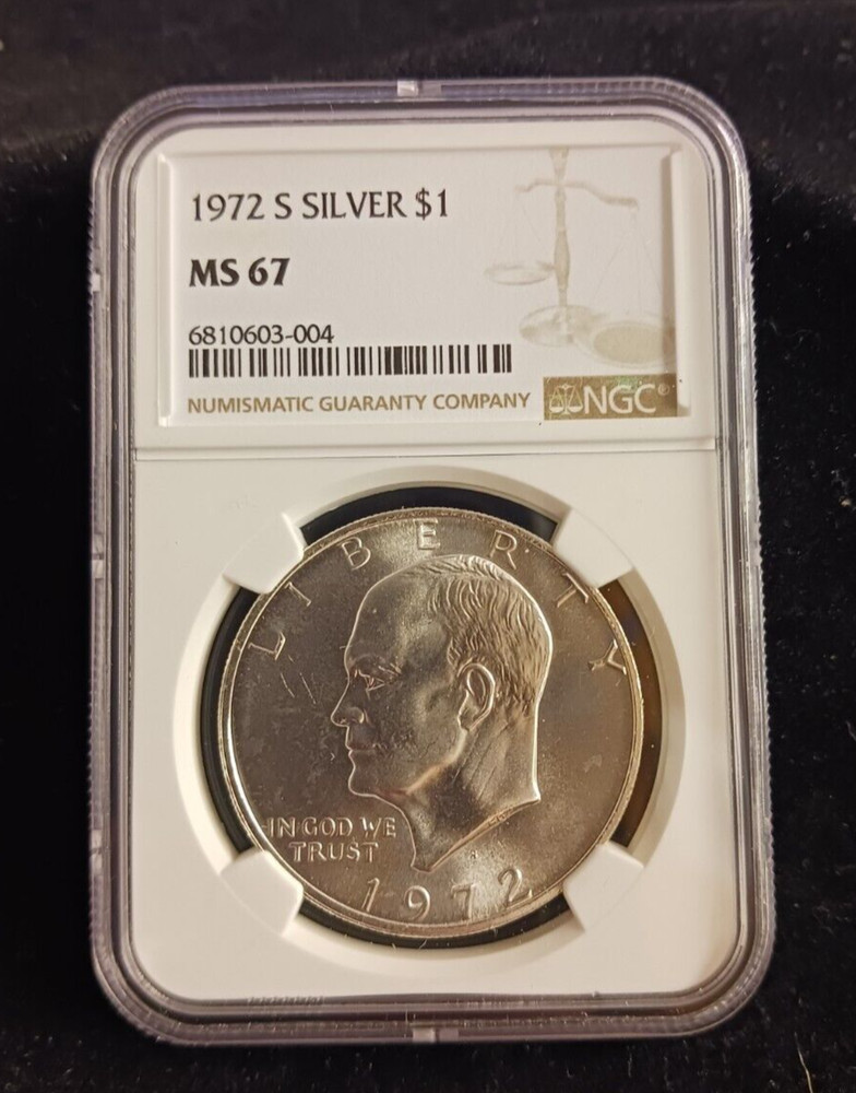 1972(S) Silver $ NGC MS 67 Ike Dollar Coin