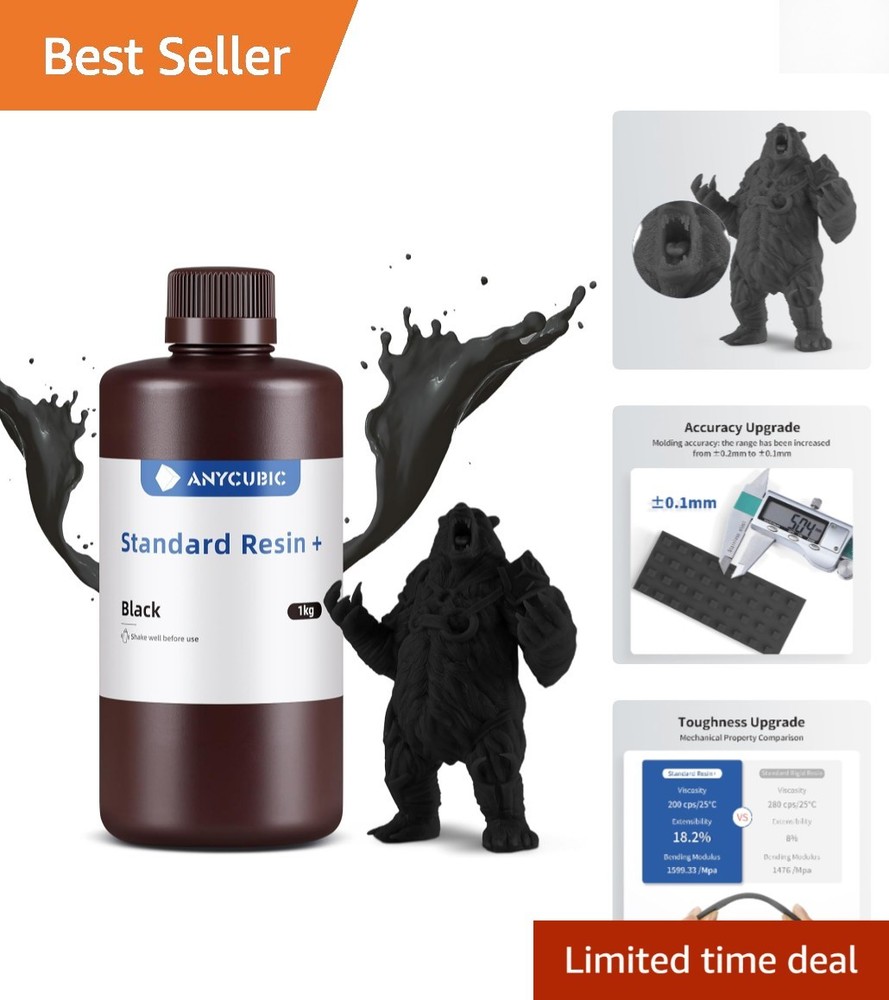 Black 3D Printer Resin 1000g - High Precision & Low Shrink Technology