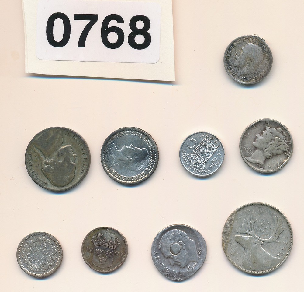 WORLD SILVER COINS - 1/2 OZ. BELOW MELT #0768