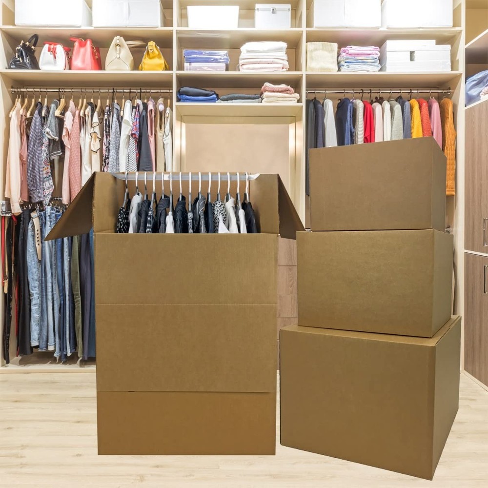 UBMOVE Wardrobe Moving Boxes Kit #, Small, #1, Brown