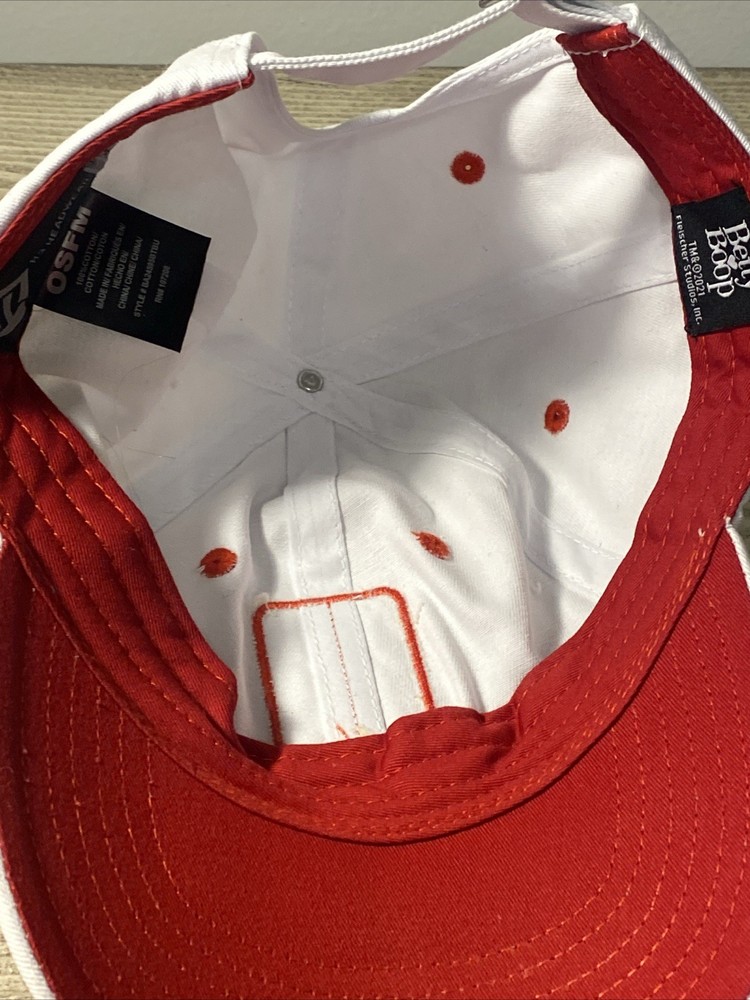 Betty Boop 6 Panel Strap Closure Adjustable Hat White