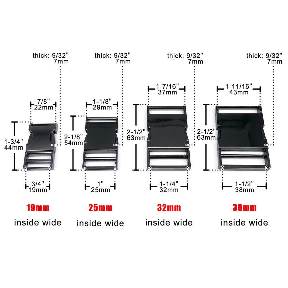 Metal Bag Backpack Strap Webbing Belt Quick Side Release Buckle Clip Clasp Lock