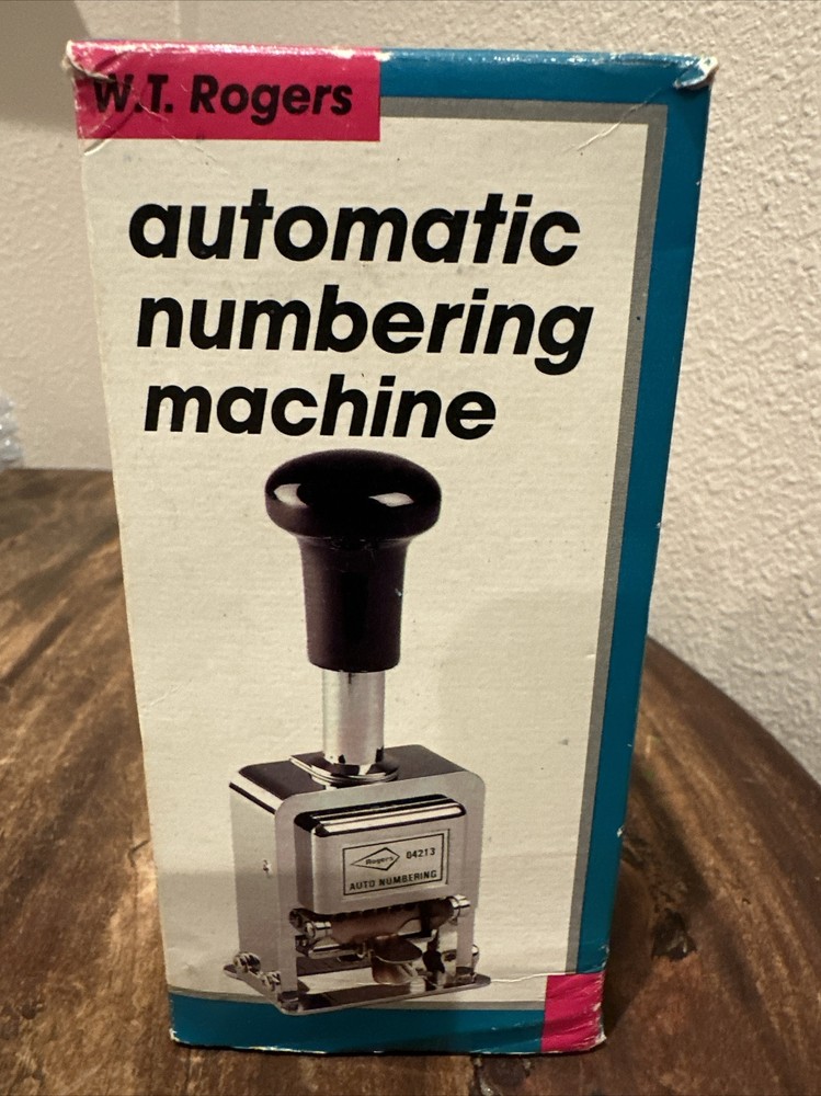 ROGERS AUTOMATIC NUMBERING MACHINE SELF INKING With Directions