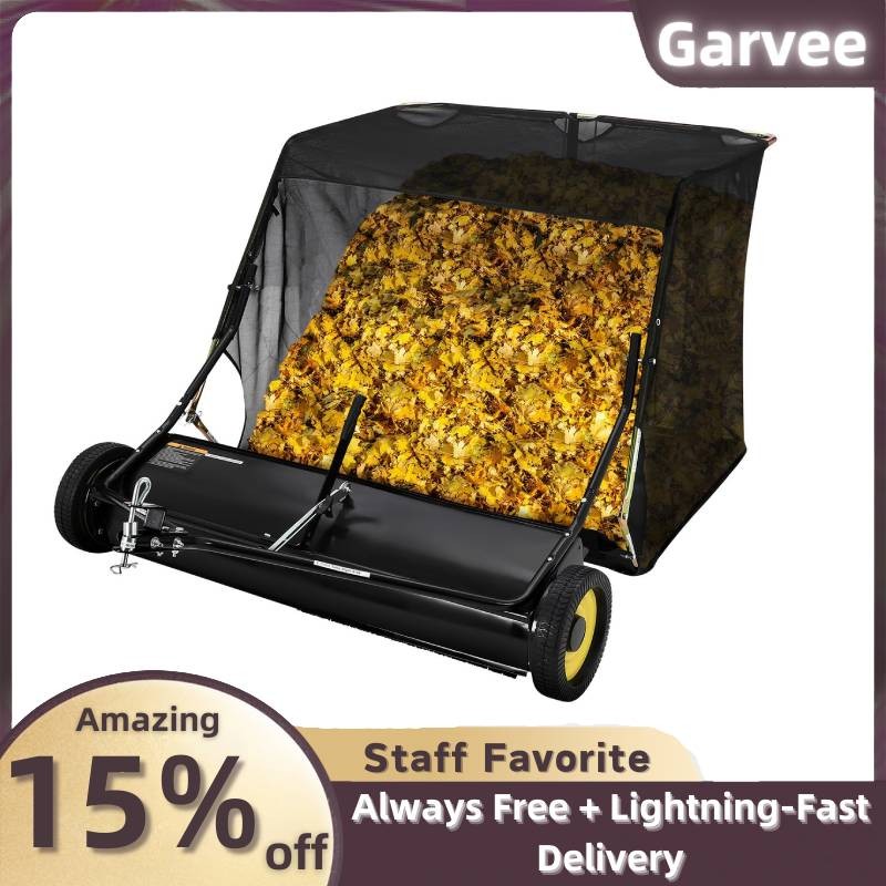 Lawn Sweeper 42" Tow Behind Pull Behind Leaf Collector with Height Adjustment
