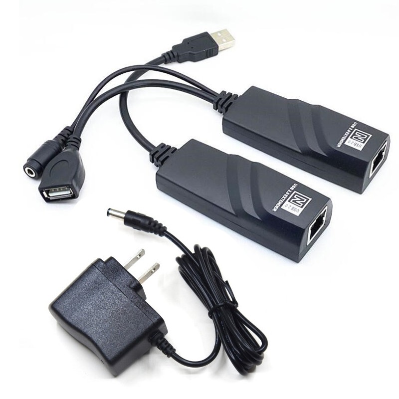 USB 2.0 To RJ45 Network Cable 100M Extender With Power Supply Extension Cable