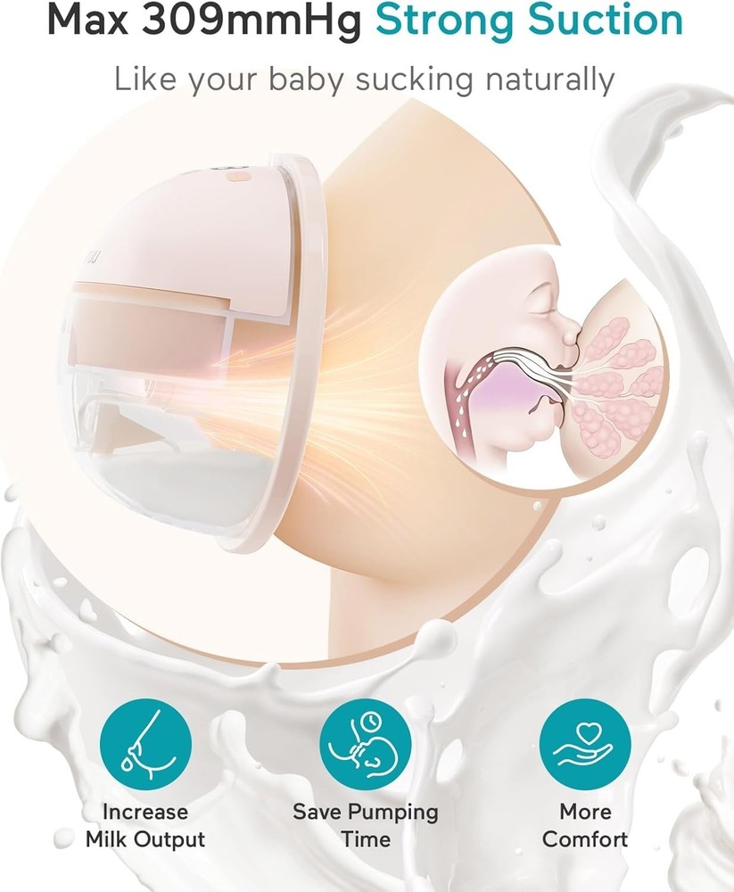 Wireless Breastfeeding Pump, 2 Pack, 19/21/24mm Flanges