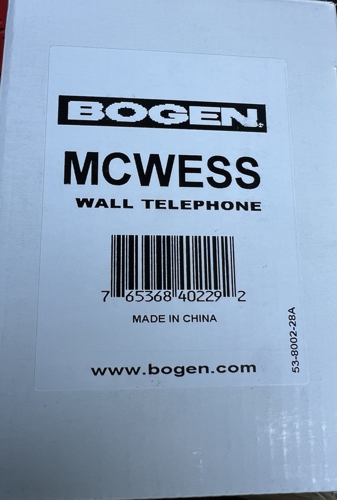 BOGEN MCWESS WALL MOUNTED DTMF TELEPHONE (MCWESS)