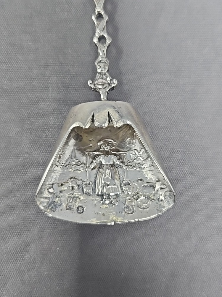 Antique Dutch 833 Silver Figural Windmill Spoon C. 1901