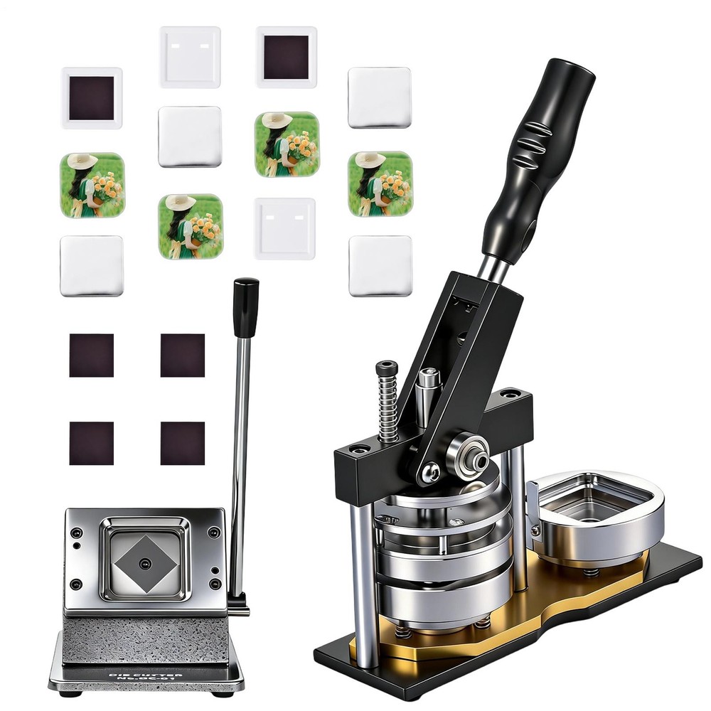 2X2" Square Fridge Magnet Maker Machine Photo Magnet Making KIT Button Maker