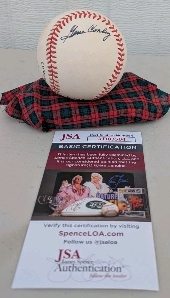 Gene Conley Autographed Onl Baseball Jsa